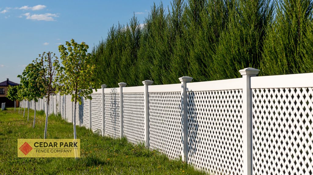 white lattice fence